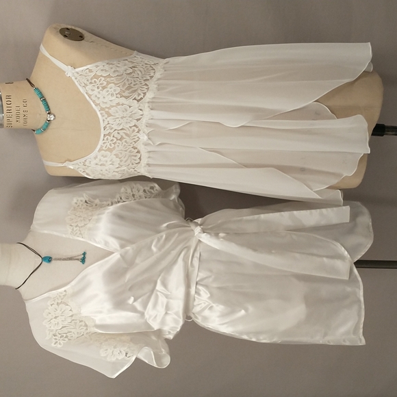 Vintage Black Baby Doll Nightie/Peignoir/Negligee Set Juveta France M/L